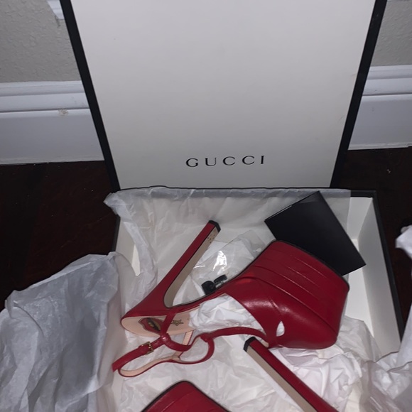Gucci Angel Wedge Platform Heels - Picture 2 of 8
